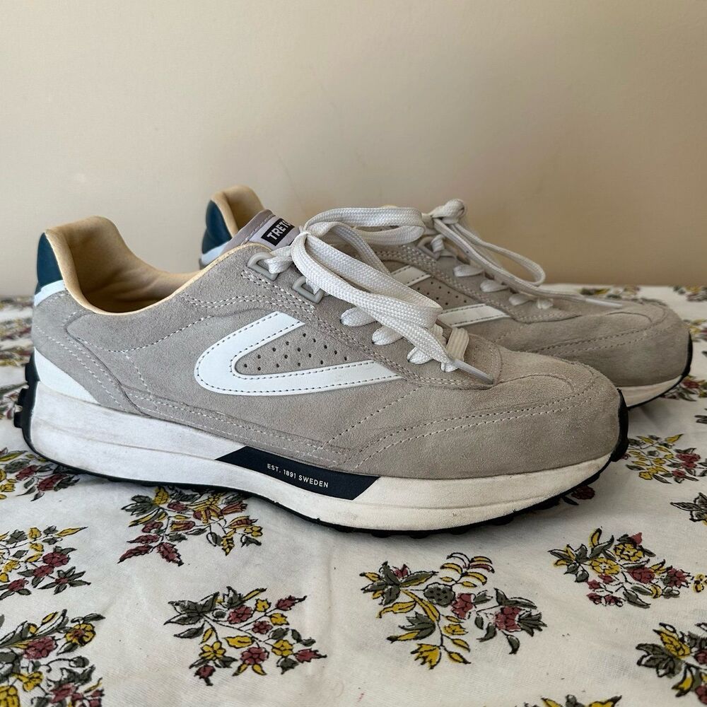 Tretorn Katie Sneakers Grey Suede Textile Retro Athletic Comfort Jogger Size 10